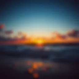 Sunset over the ocean waves at Sunset Beach