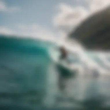 A vibrant beach scene depicting the cultural significance of shortboarding