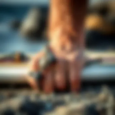 Surf-Inspired Bracelet with Natural Materials Close-up of surf-inspired bracelet made from natural materials