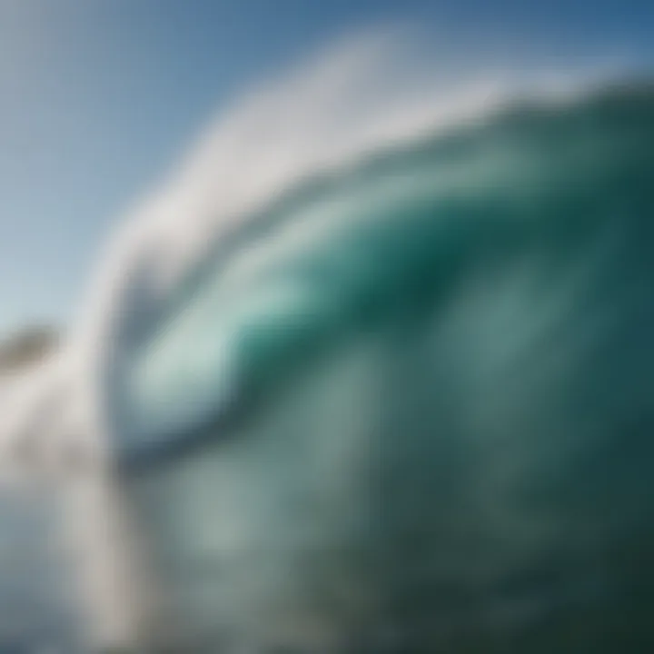 Unique surf conditions highlighted by churning waves