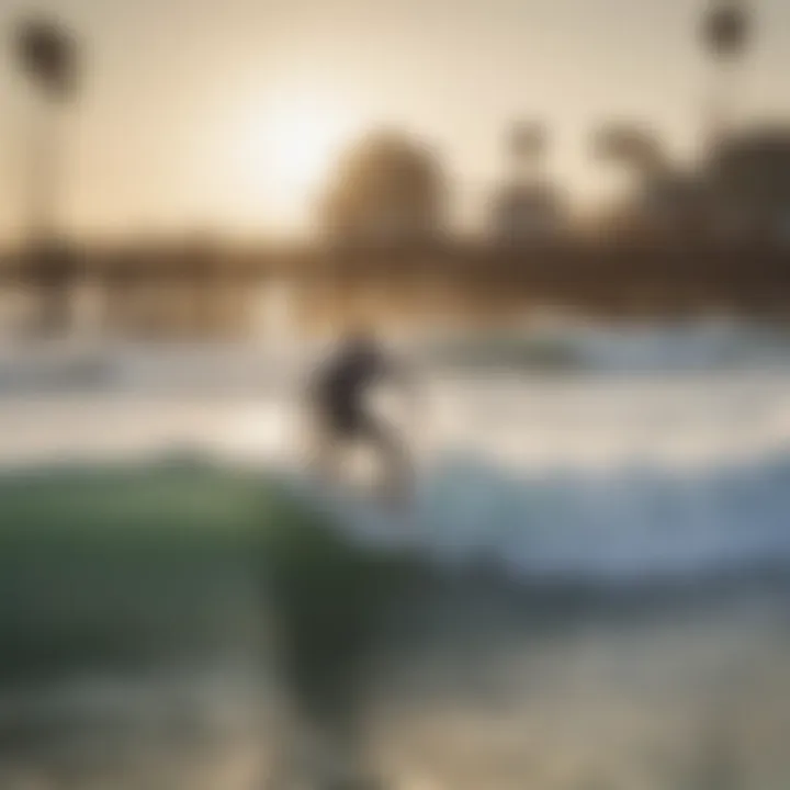 Locals enjoying the Venice Beach surf scene