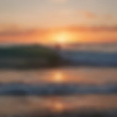 Sunset view over the Venice Beach surf