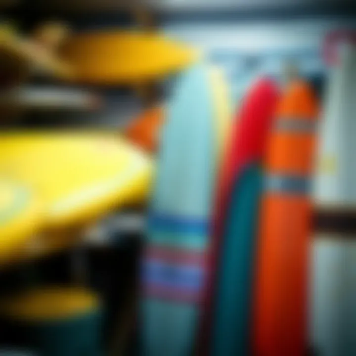 Local surfboards displayed in a shop, emphasizing the surf culture in Taghazout.
