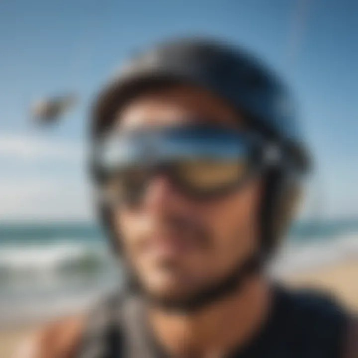 Close-up of advanced woo kiteboarding gear