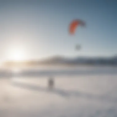 A vibrant community of snow kite surfers enjoying the sport