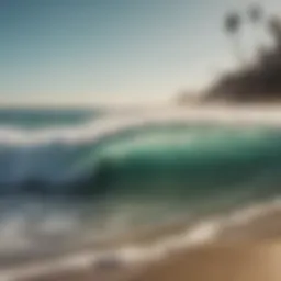 Waves crashing on a pristine beach