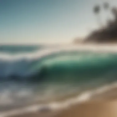 Waves crashing on a pristine beach