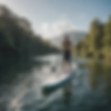 A paddleboard enthusiast enjoying a day out on an inflatable SUP