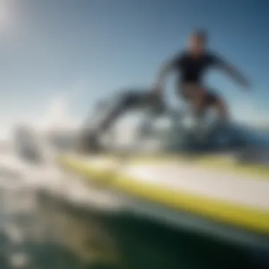 Close-up of advanced wake-shaping technology on a wakesurfing boat