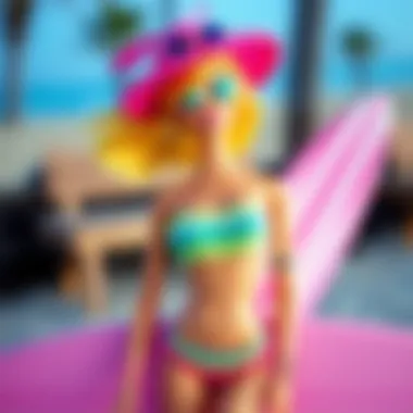 Vibrant Beach Attire of Barbie Surfer Doll Barbie surfer doll showcasing vibrant beach attire