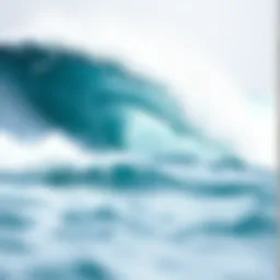 A stunning ocean wave crashing against the shore