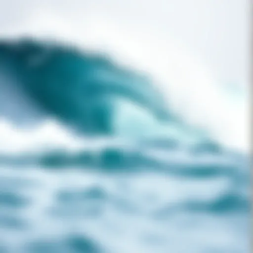 A stunning ocean wave crashing against the shore