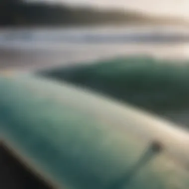 Eco-Friendly Surf Gear A close-up of eco-friendly surf gear, emphasizing sustainability in surfboarding culture.