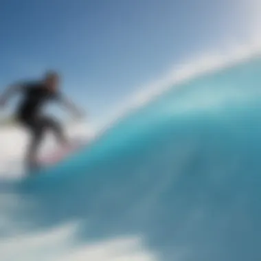 Close-up of the Flowrider technology highlighting its wave-generating mechanics