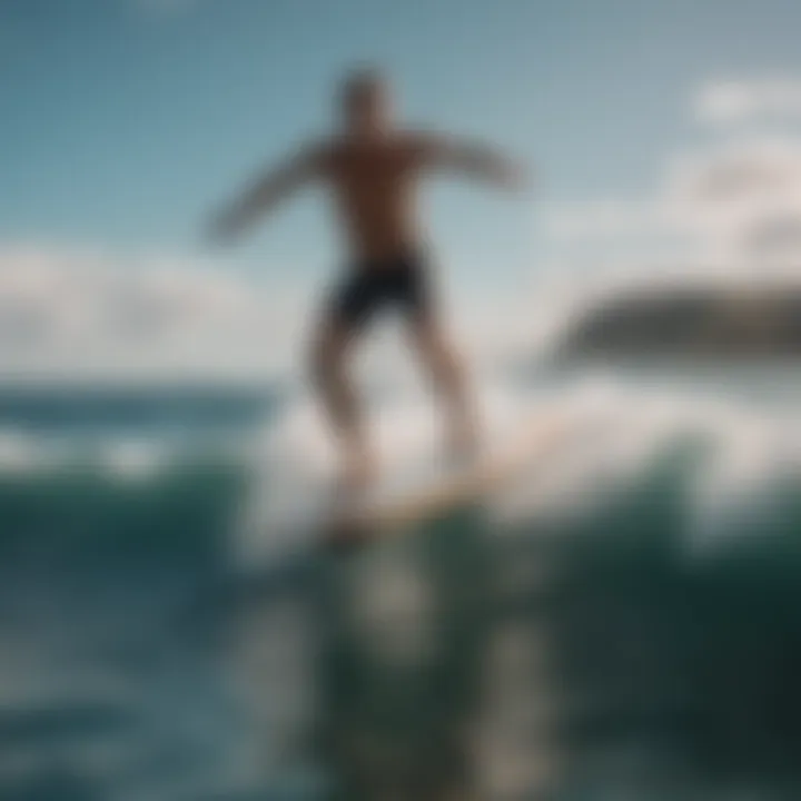 Surfer performing tricks on a hydrofoil board