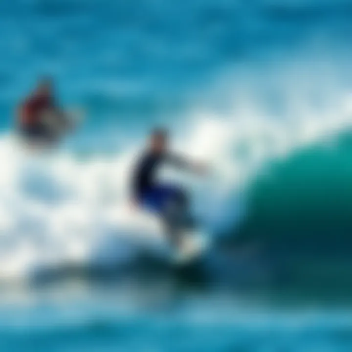 Surfers Riding Powerful Waves Surfers riding powerful waves