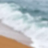 Dynamic waves crashing on a sandy shore
