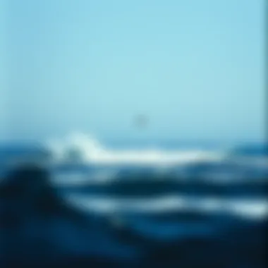 Understanding Wind Patterns Wind patterns illustrated over a serene coastline with surfers riding waves