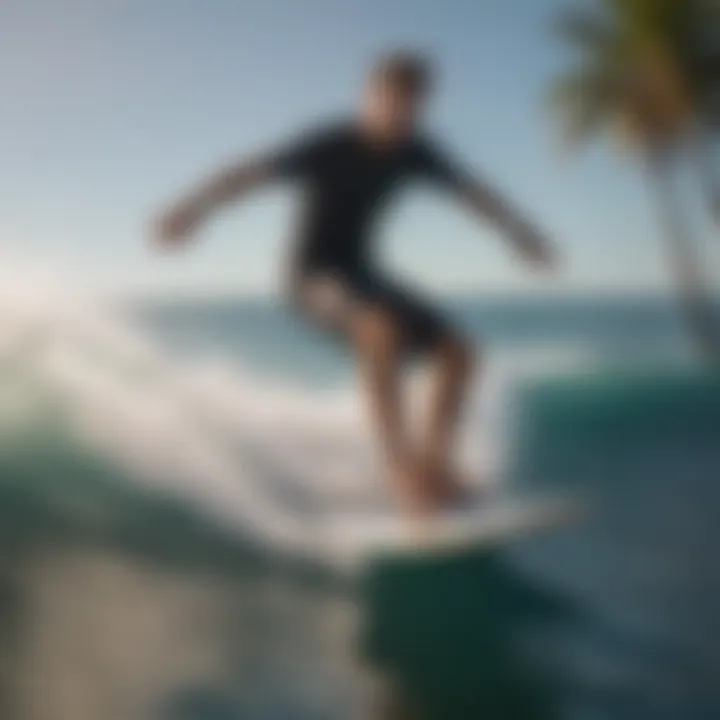 User enjoying thrilling ride on electric stand-up board