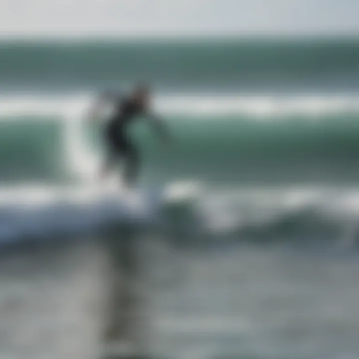 Participants engaged in a surf training session