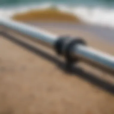 Close-up of surf rod maintenance tools and techniques