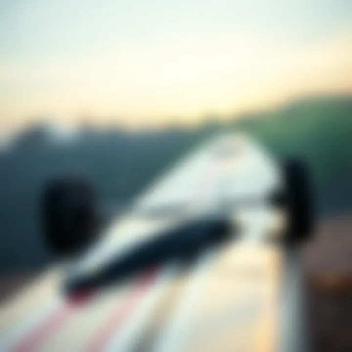 A close-up of a ripstik showcasing its unique design and features