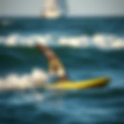 Innovative motorized SUP fin gliding over ocean waves