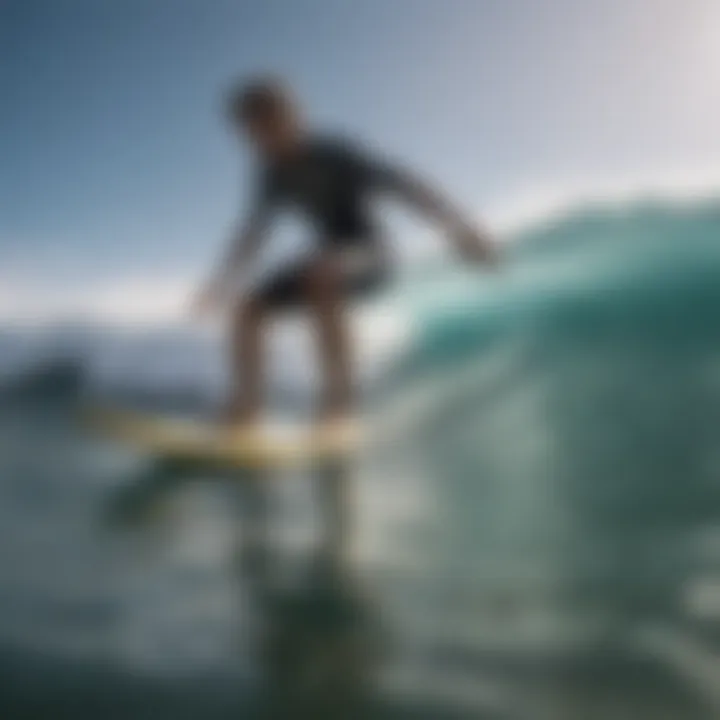 A surfer perfectly balancing on a wave, demonstrating harmony between body and ocean.