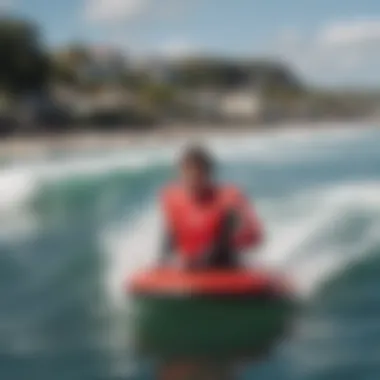 Group of bodyboarding enthusiasts engaging in community activities