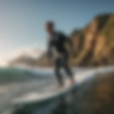 Surfer enjoying nature while using an eco-friendly surf app