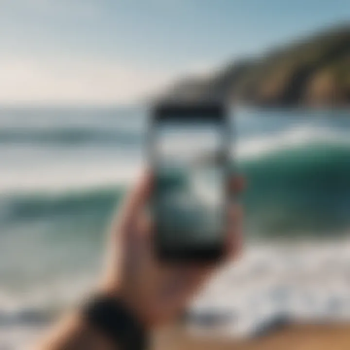 Visualization of surf app features on a smartphone