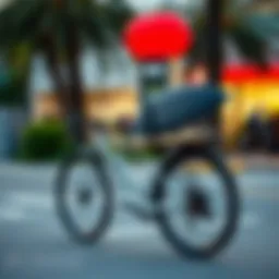 Bicycle with surfboard carrier showcasing sleek design