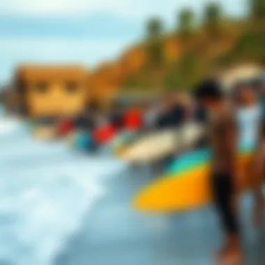 Surfer Community at Pasta Point The community of surfers gathering at Pasta Point