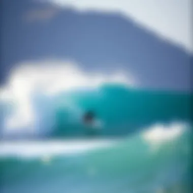 Surfer executing a maneuver on a wave at Pasta Point