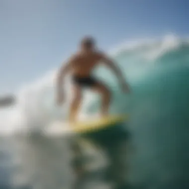 A skilled boogie boarder executing a maneuver in a wave.