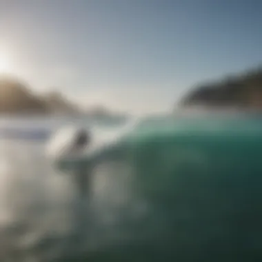 A serene ocean landscape highlighting the environmental beauty surrounding boogie boarding.