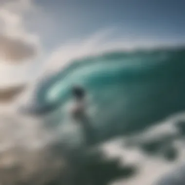 An experienced surfer riding a wave on a foam bodyboard.