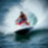 Dynamic jet boarding action on vibrant waters