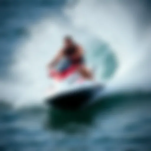 Dynamic jet boarding action on vibrant waters