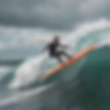 A remote-controlled surfboard gliding over ocean waves