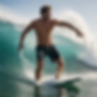 Surf enthusiast showcasing dynamic movement in water