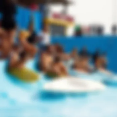 Community and Culture at the Wave Pool A vibrant surf community enjoying a day at the wave pool.