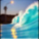 Artificial waves generated at Flowrider San Diego