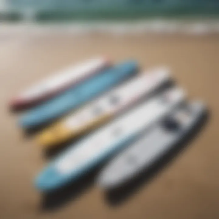 Material composition of foldable paddle boards displayed in an informative layout