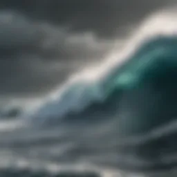 Dramatic ocean waves during a storm