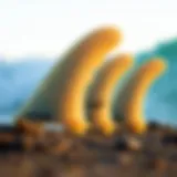 Detailed view of the Future Fins five fin set showing design features