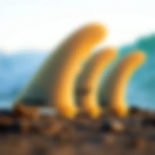 Detailed view of the Future Fins five fin set showing design features