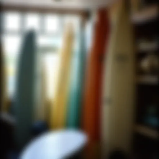 Vintage surfboards displayed at Jack's Surfboard Shop