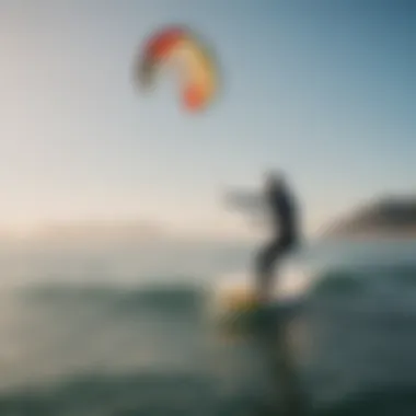 Instructor guiding a kite surfing lesson