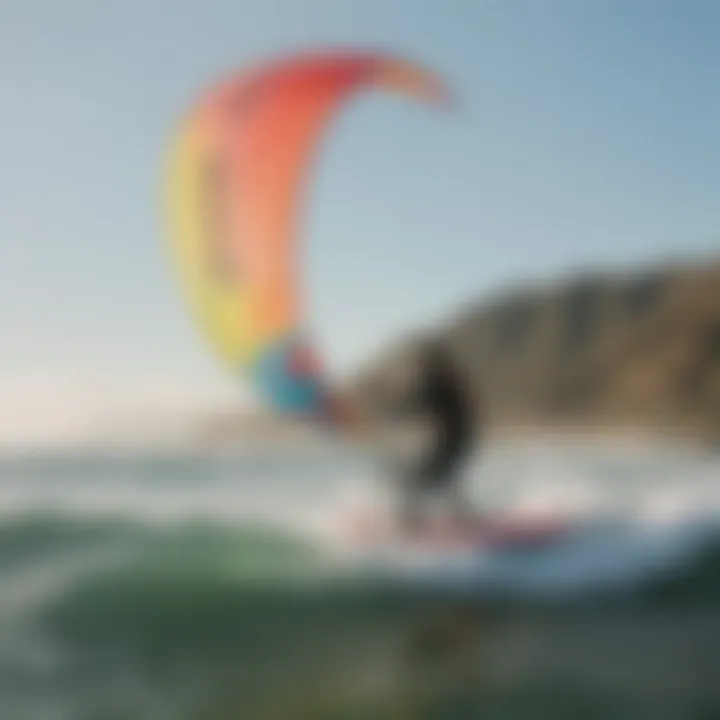 A skilled instructor guiding a student during a kite surfing lesson.